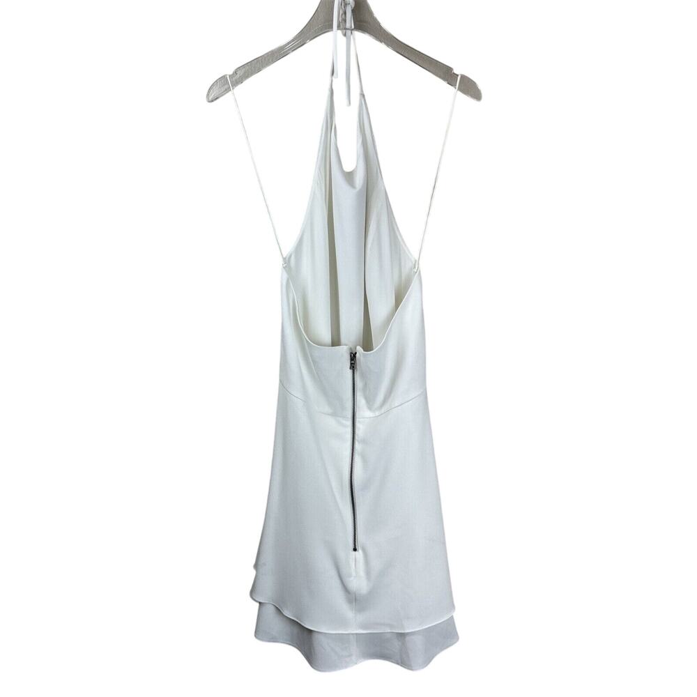 Alice Olivia Dress Women 10 White Halter Layered Wedding Party‎ Cocktail - Picture 4 of 16